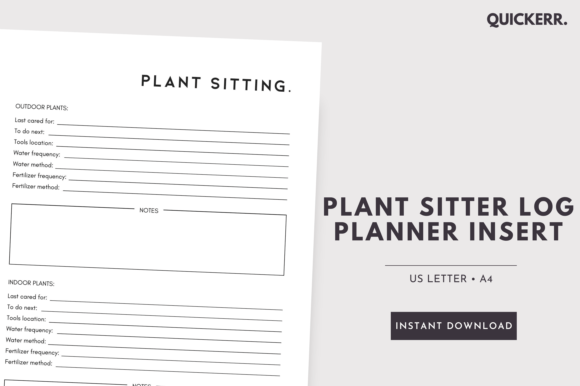 Download Plant Sitting Planner Insert - Premium Resources